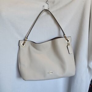 Coach Cream Hobo Shoulder Bag with Minimalist Design